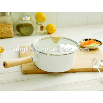 wholesale Single Design 18cm Cooking enamel saucepan/enamel milk pot/enamel pot
 